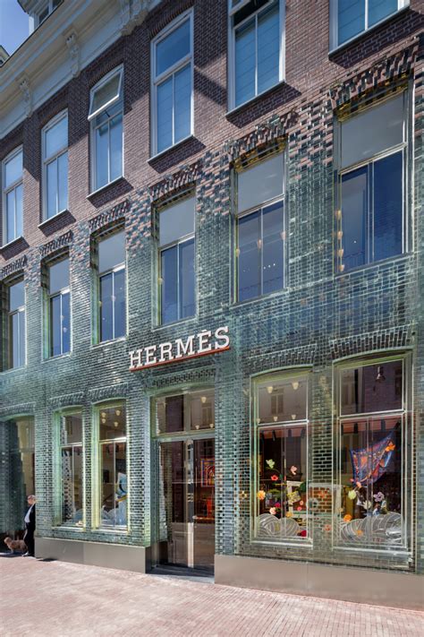 Hermes reopens newly enlarged flagship store in Amsterdam, NL.